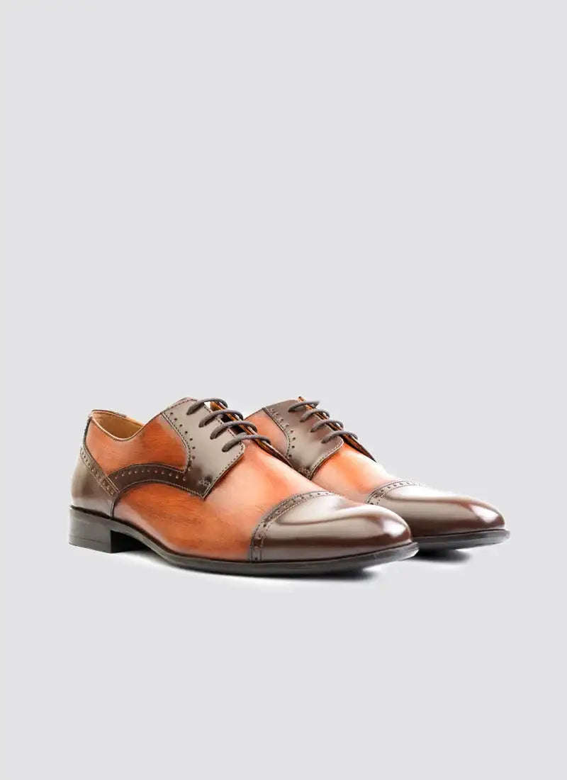 Henri Lace up #color_tan-brown