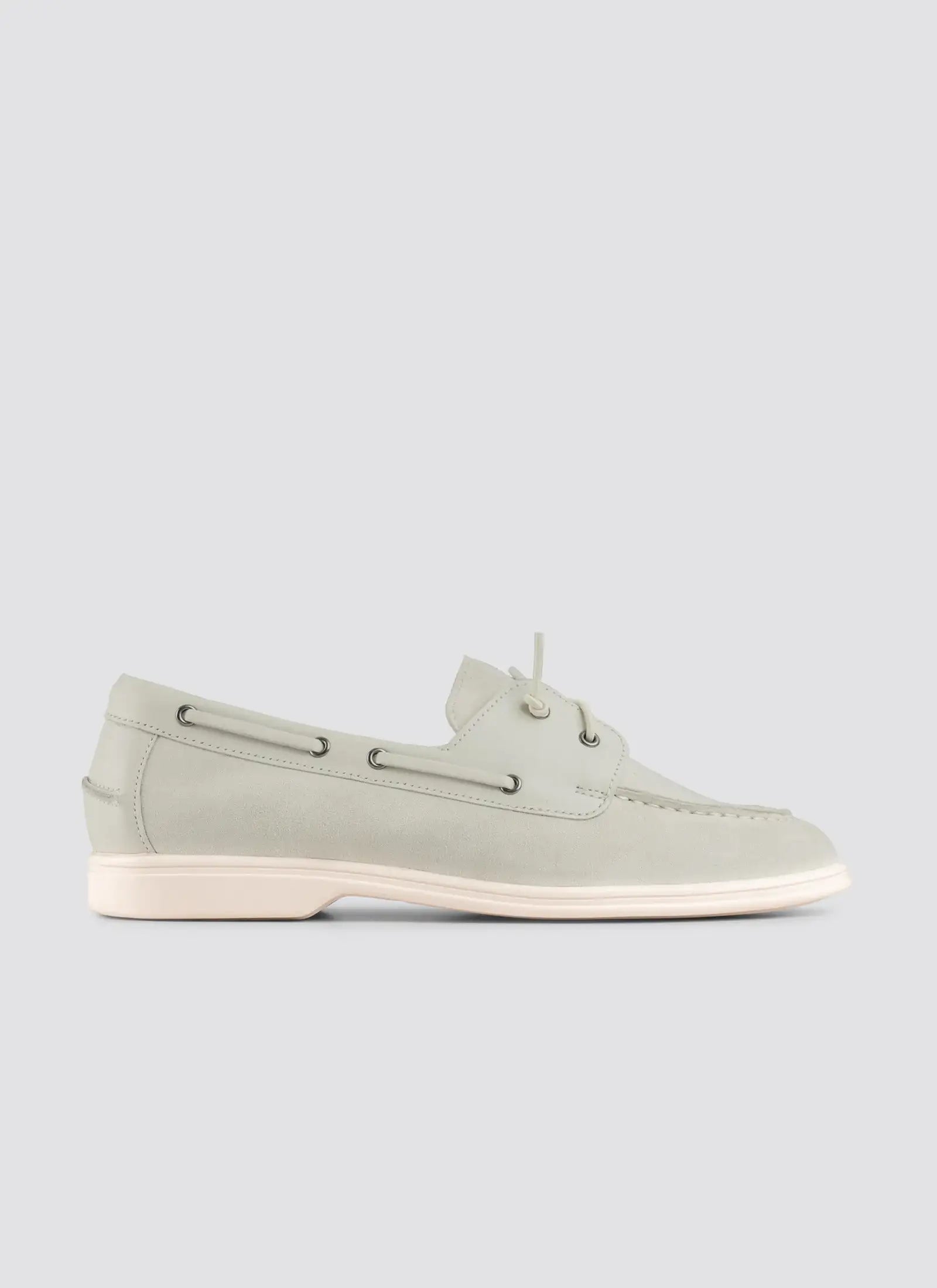Light gray boat shoe on a light gray background