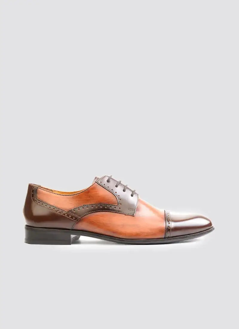 Henri Lace up #color_tan-brown