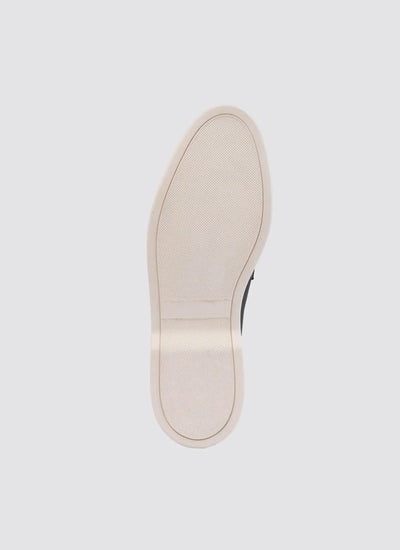 Close-up of a beige shoe sole on a light gray background 