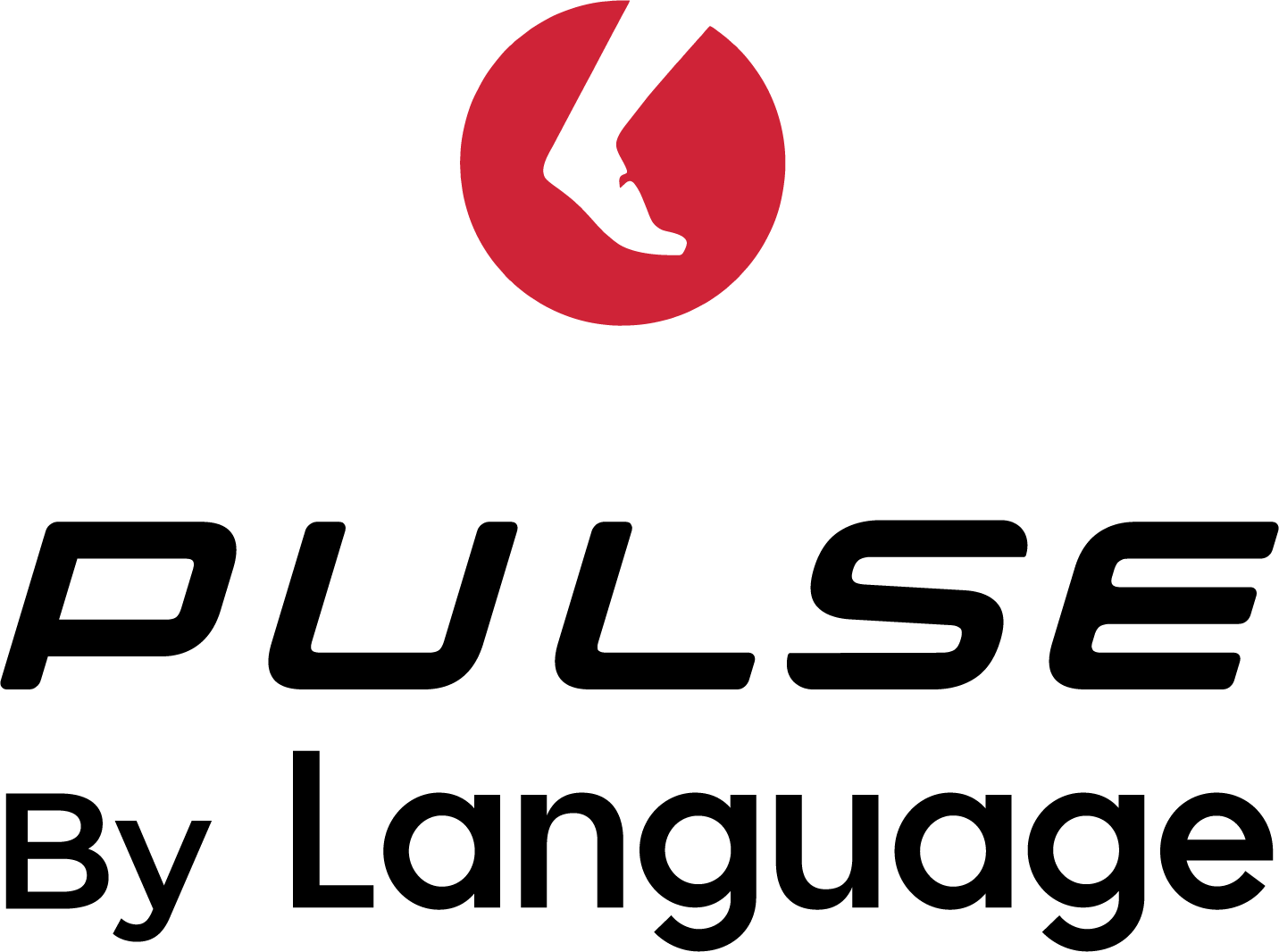 Pulse logo with stylized foot icon in red circle, black text, footwear branding