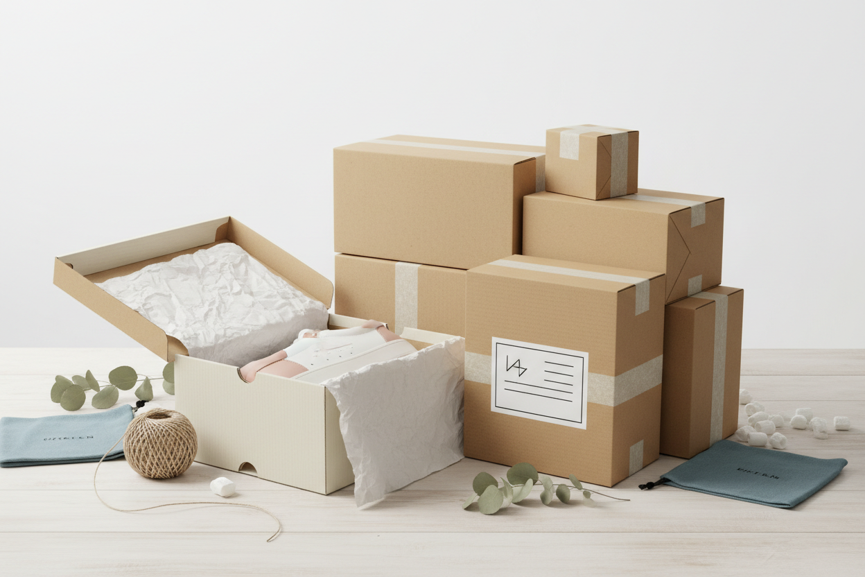 Shipping & Returns image for a shoe website without any text 